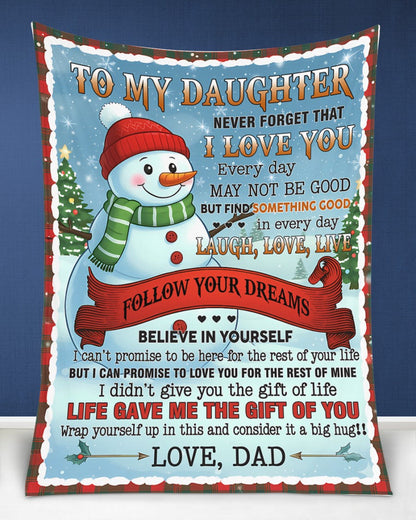 BLANKET FOR DAUGHTER – COMFORT & WARMTH CHRISTMAS GIFT FROM DAD  Sherpa Fleece Quilt Blanket NTTD00