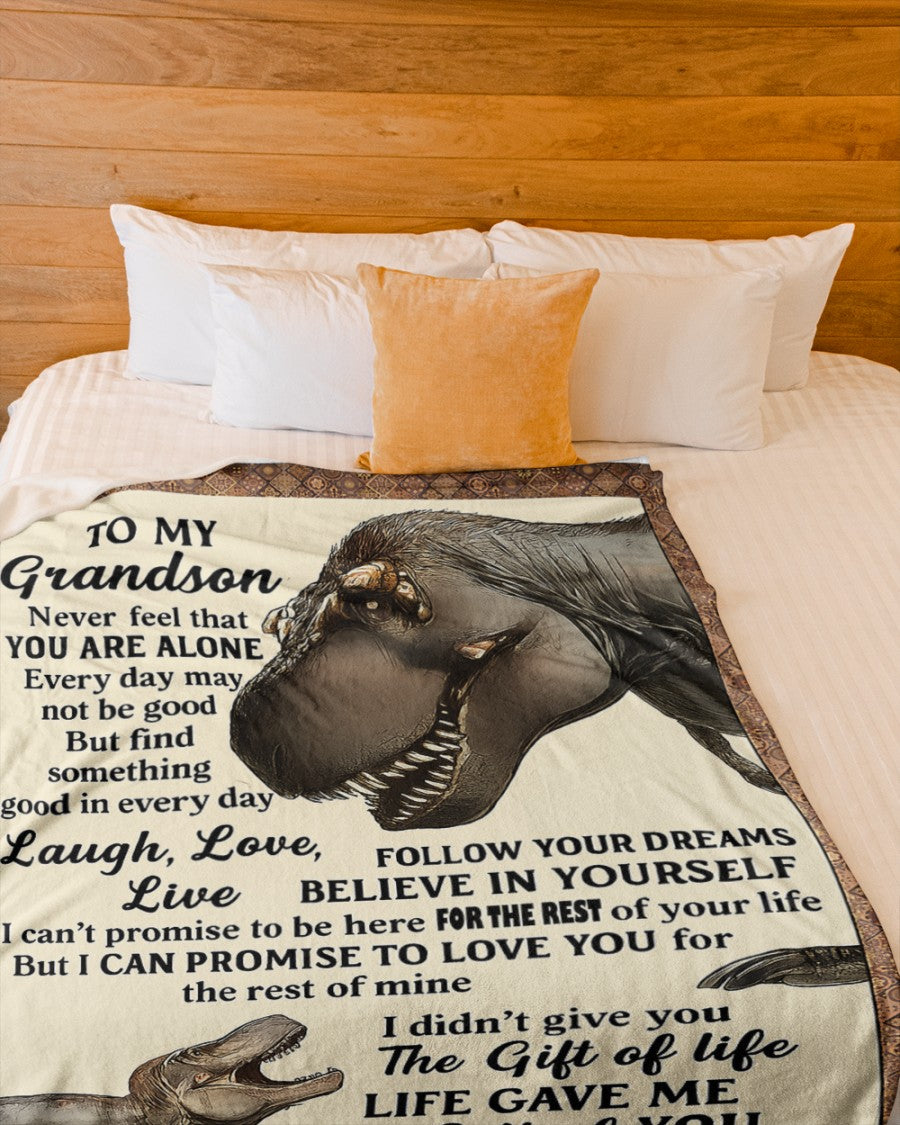 BLANKET FOR GRANDSON – COMFORT & WARMTH GIFT FROM GRANDPA  Sherpa Fleece Quilt Blanket SNOW (SKUB-BLK-GPKL)