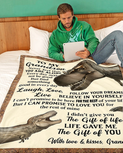 BLANKET FOR GRANDSON – COMFORT & WARMTH GIFT FROM GRANDPA  Sherpa Fleece Quilt Blanket SNOW (SKUB-BLK-GPKL)