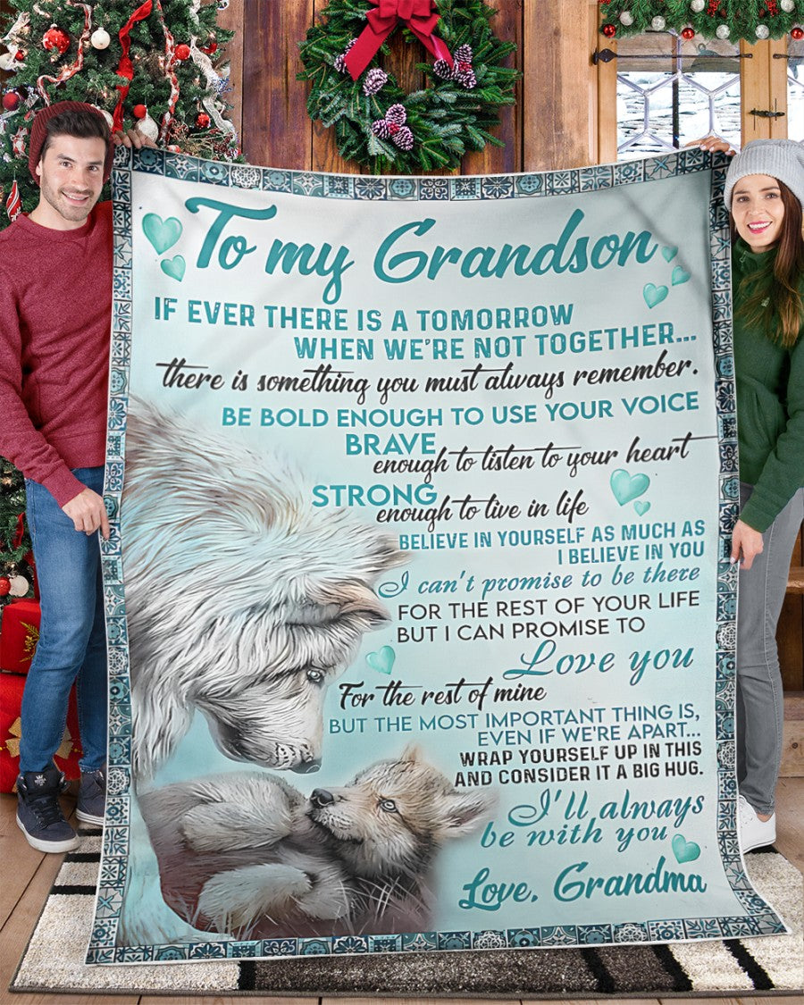 BLANKET FOR GRANDSON – COMFORT & WARMTH GIFT FROM GRANDMA  Sherpa Fleece Quilt Blanket NTTD00 (SKUB06-109)