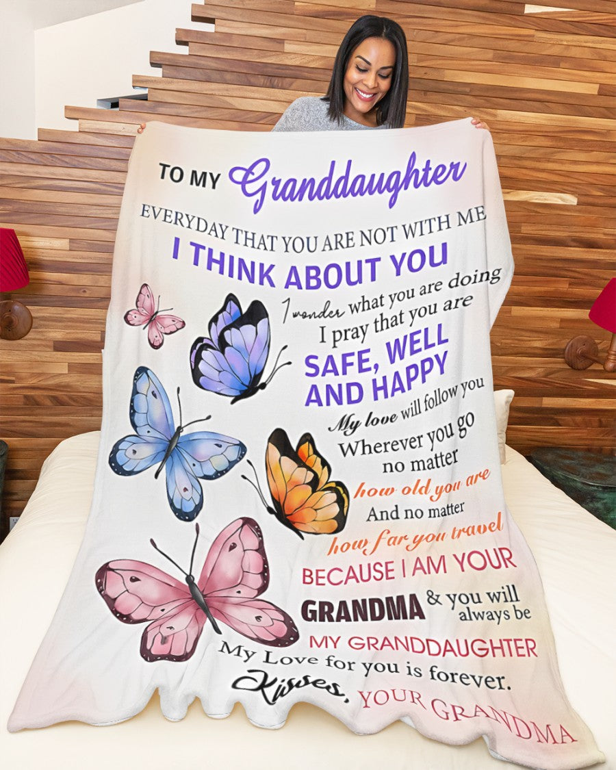 BLANKET FOR GRANDDAUGHTER – COMFORT & WARMTH GIFT FROM GRANDMA  Sherpa Fleece Quilt Blanket NTTD00 (SKUB-BLK-GMD1)