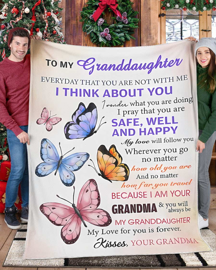 BLANKET FOR GRANDDAUGHTER – COMFORT & WARMTH GIFT FROM GRANDMA  Sherpa Fleece Quilt Blanket NTTD00 (SKUB-BLK-GMD1)