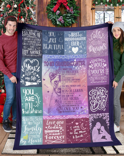 BLANKET FOR GRANDDAUGHTER – COMFORT & WARMTH GIFT FROM GRANDPARENTS  Sherpa Fleece Quilt Blanket SNOW (SKUB11-BLK-04)