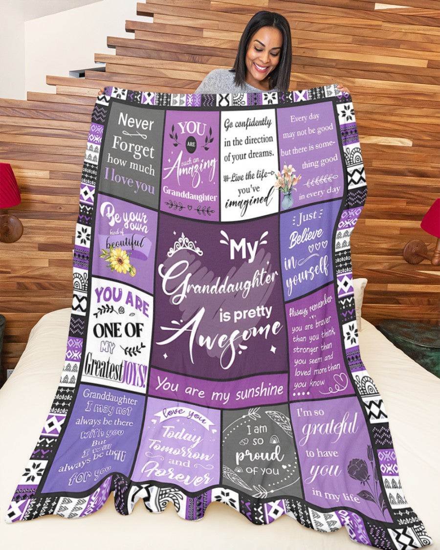 BLANKET FOR GRANDDAUGHTER – COMFORT & WARMTH GIFT FROM GRANDPARENTS  Sherpa Fleece Quilt Blanket SNOW (SKUB11-BLK-03)