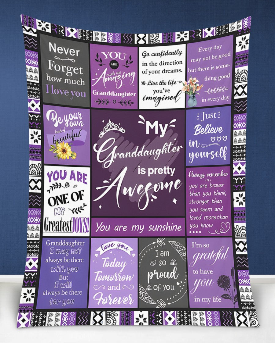 BLANKET FOR GRANDDAUGHTER – COMFORT & WARMTH GIFT FROM GRANDPARENTS  Sherpa Fleece Quilt Blanket SNOW (SKUB11-BLK-03)