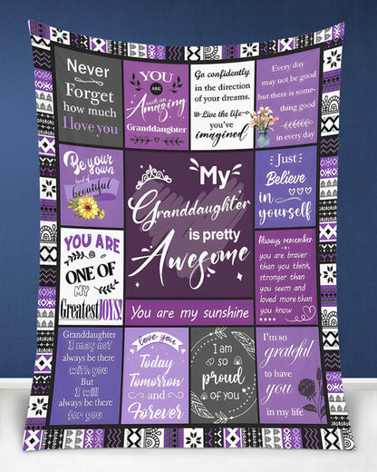 BLANKET FOR GRANDDAUGHTER – COMFORT & WARMTH GIFT FROM GRANDPARENTS  Sherpa Fleece Quilt Blanket SNOW (SKUB11-BLK-03)