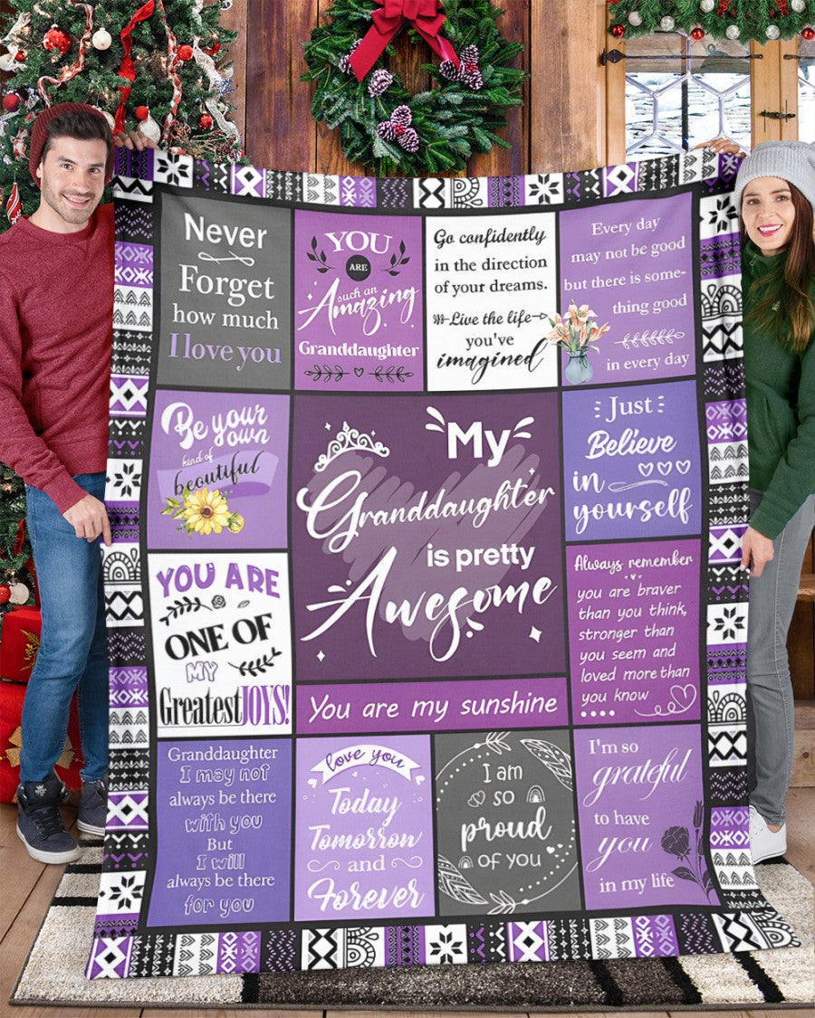 BLANKET FOR GRANDDAUGHTER – COMFORT & WARMTH GIFT FROM GRANDPARENTS  Sherpa Fleece Quilt Blanket NTTD00 (SKUB11-BLK-03)