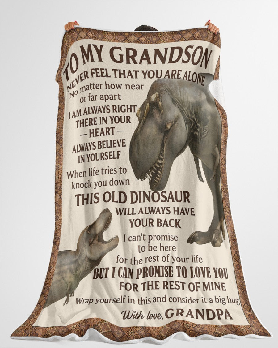 BLANKET FOR GRANDSON – COMFORT & WARMTH GIFT FROM GRANDPA  Sherpa Fleece Quilt Blanket NTTD00 (SKUB11-BLK-09)