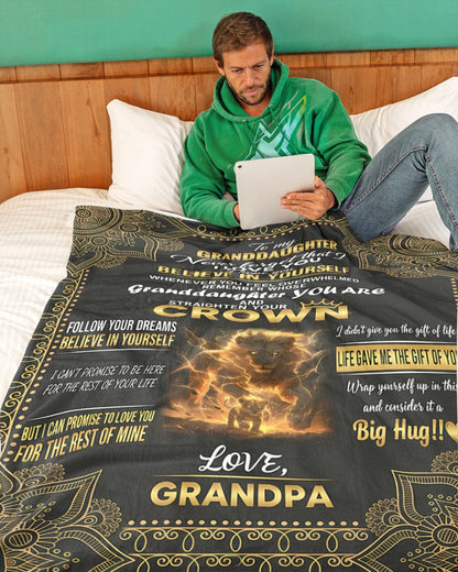 BLANKET FOR GRANDDAUGHTER – COMFORT & WARMTH GIFT FROM GRANDPA  Sherpa Fleece Quilt Blanket NTTD00 (SKUB11-125)