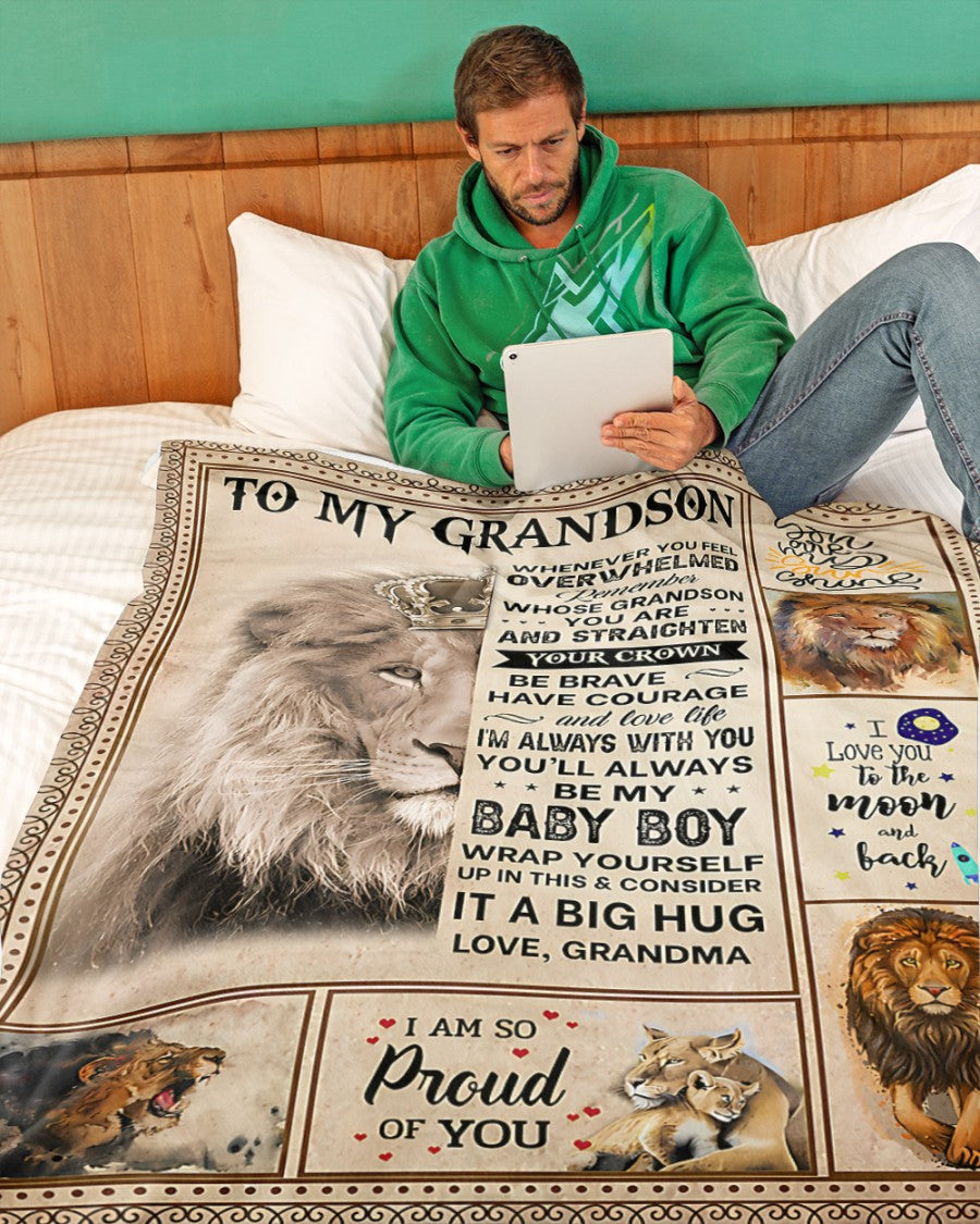 BLANKET FOR GRANDSON – COMFORT & WARMTH GIFT FROM GRANDMA  Sherpa Fleece Quilt Blanket SNOW00 (SKUB12-BLK-02)