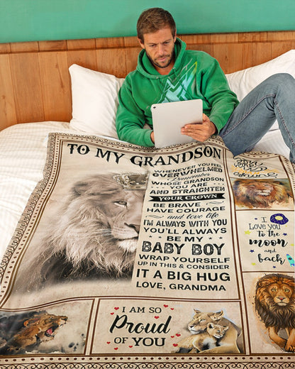 BLANKET FOR GRANDSON – COMFORT & WARMTH GIFT FROM GRANDMA  Sherpa Fleece Quilt Blanket SNOW00 (SKUB12-BLK-02)