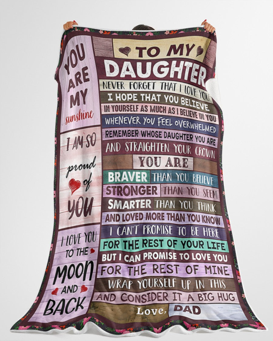 BLANKET FOR DAUGHTER – COMFORT & WARMTH GIFT FROM DAD Sherpa Fleece Quilt Blanket SNOW00