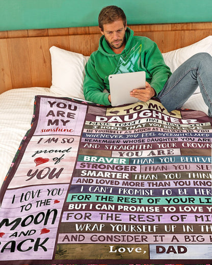 BLANKET FOR DAUGHTER – COMFORT & WARMTH GIFT FROM DAD Sherpa Fleece Quilt Blanket SNOW00