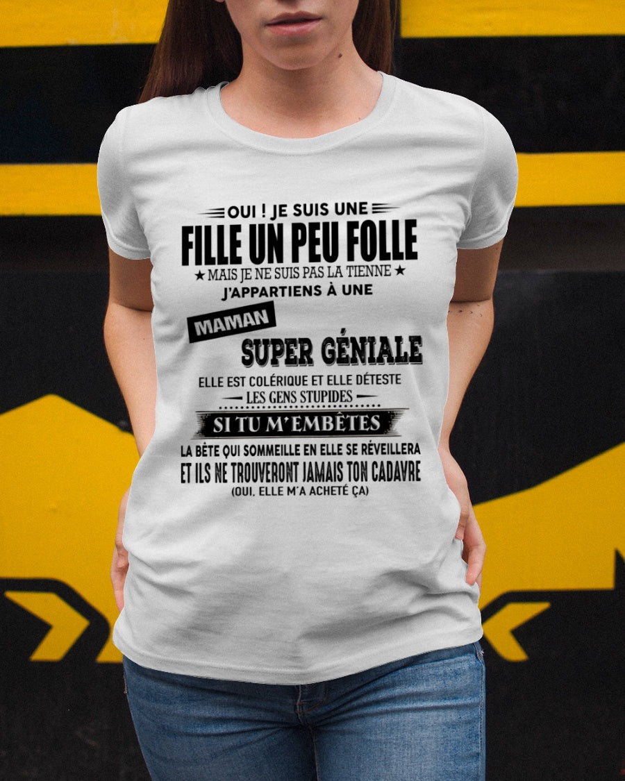 T-SHIRT JE SUIS UNE FILLE CHANCEUSE – CADEAU TOUCHANT DE MAMAN INCROYABLE - fr00 / SNOW00