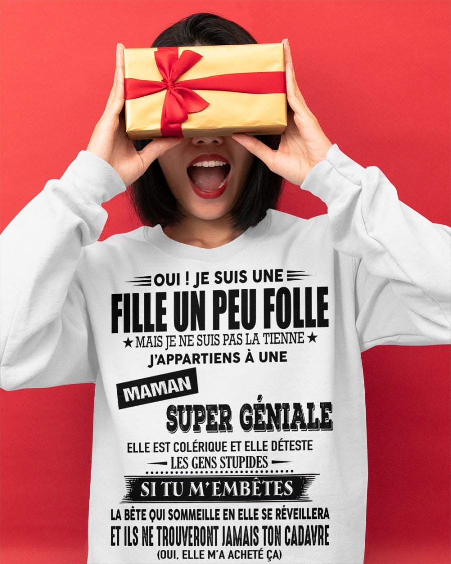 T-SHIRT JE SUIS UNE FILLE CHANCEUSE – CADEAU TOUCHANT DE MAMAN INCROYABLE - fr00 / SNOW00