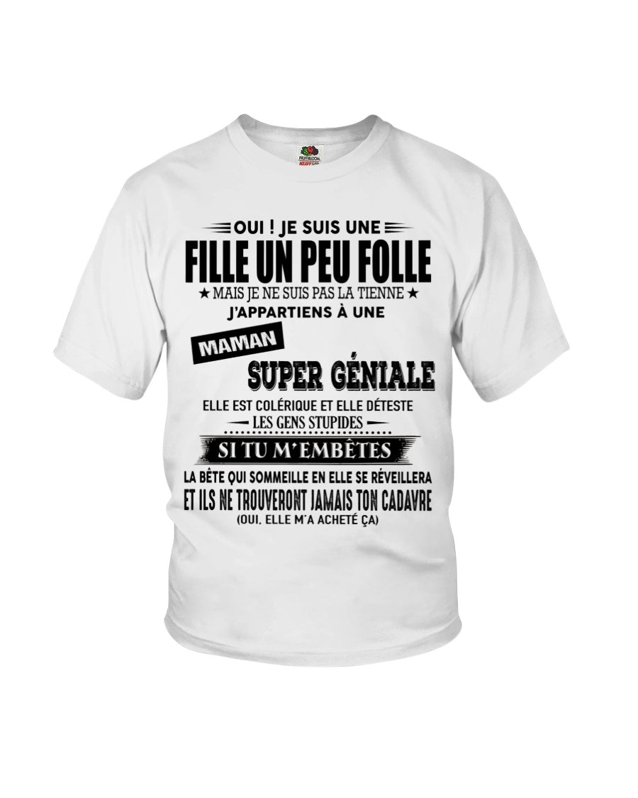 T-SHIRT JE SUIS UNE FILLE CHANCEUSE – CADEAU TOUCHANT DE MAMAN INCROYABLE - fr00 / SNOW00
