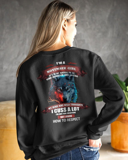 NOVEMBER - KIND, GENEROUS AND LOVING GIRL - BIRRTHDAY T-SHIRT FOR WOMAN - SNOW11 (SKU12-300-11)