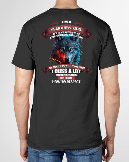 FEBRUARY - KIND, GENEROUS AND LOVING GIRL - BIRRTHDAY T-SHIRT FOR WOMAN - SNOW02 (SKU12-300-02)