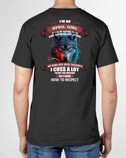 APRIL - KIND, GENEROUS AND LOVING GIRL - BIRRTHDAY T-SHIRT FOR WOMAN - SNOW04 (SKU12-300-04)