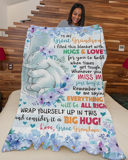 Special Gift For Your Great Grandson Blanket - From Great Grandma