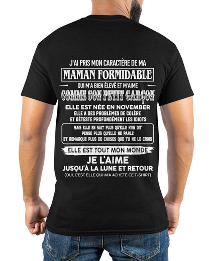 NOVEMBRE, J'AI PRIS MON CARACTÈRE DE MA - GIFT T SHIRT FROM MOM - SNOW FRM11 (SKU2606-152-11)