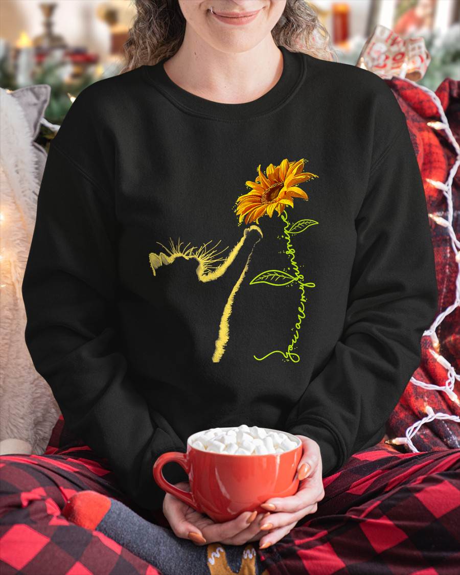 Cat Sunflower Gifts for Cat Lovers, Cat Mom, Cat Lady, Women T-Shirt (SKU-SNOW-04)
