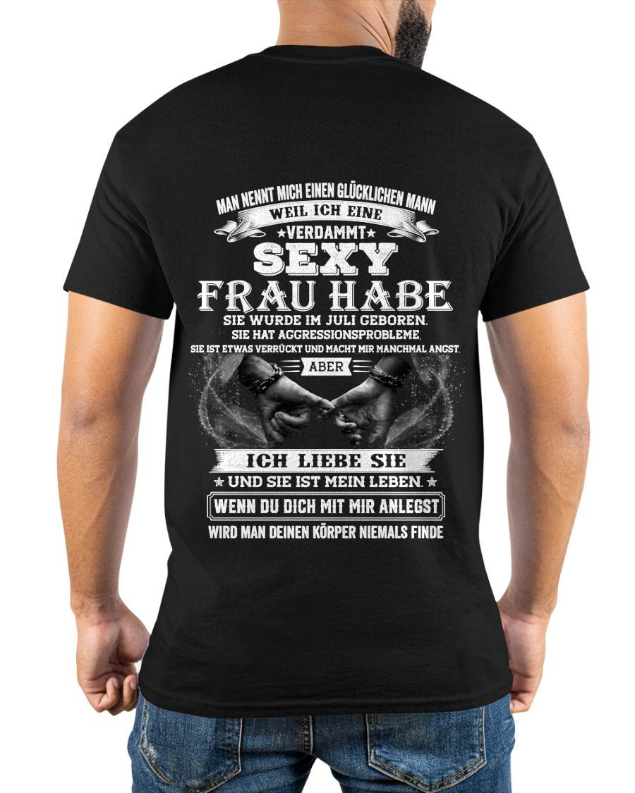 JULI, MAN NENNT MICH EINEN GLÜCKLICHEN MANN - GIFT T SHIRT FROM WIFE TO HUSBAND - SNOW07 (SKU2606-306-07)