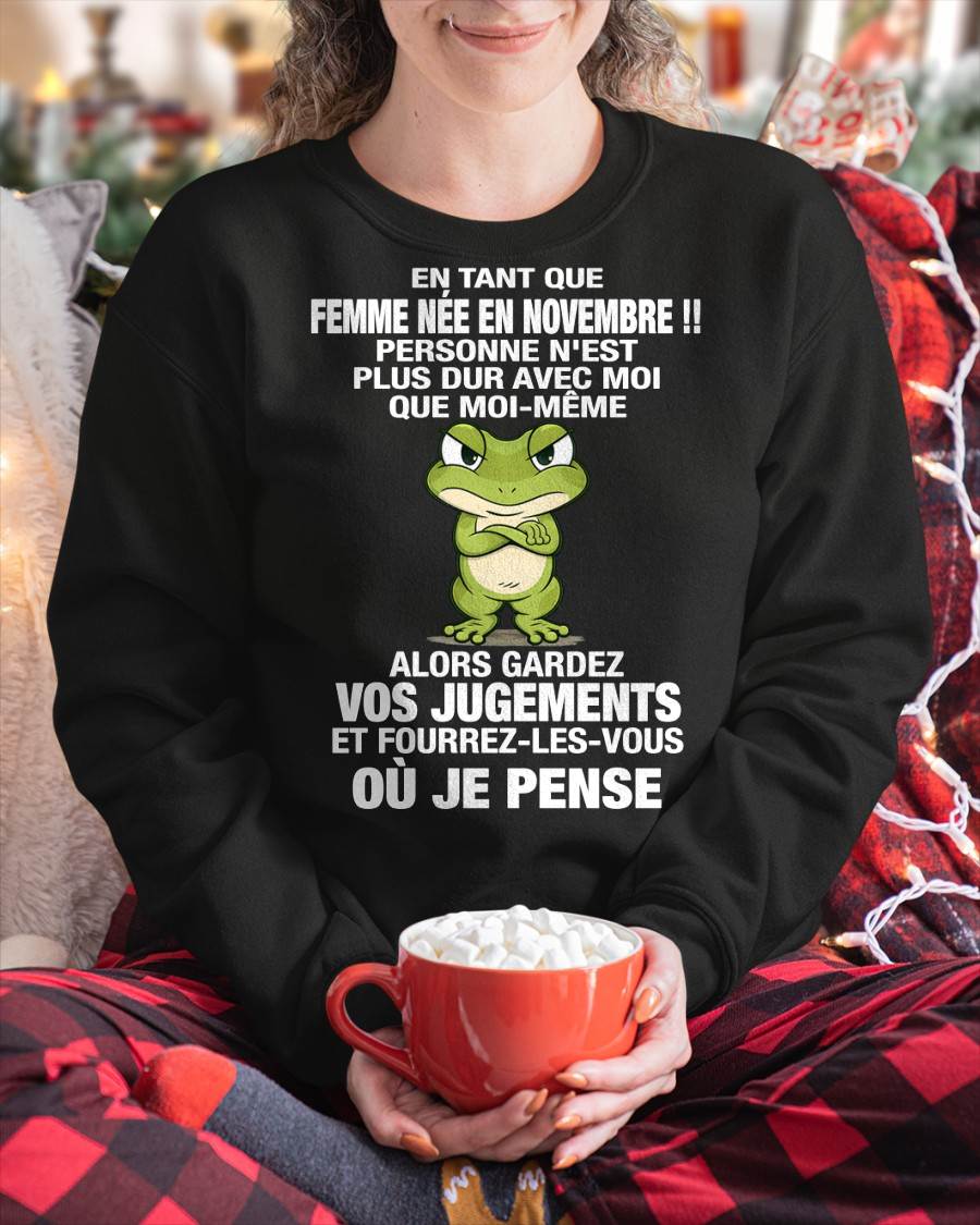 NOVEMBRE SHIRT EN TANT QUE FEMME NÉE EN NOVEMBRE - SNOW11 (SKU2605-202-11)