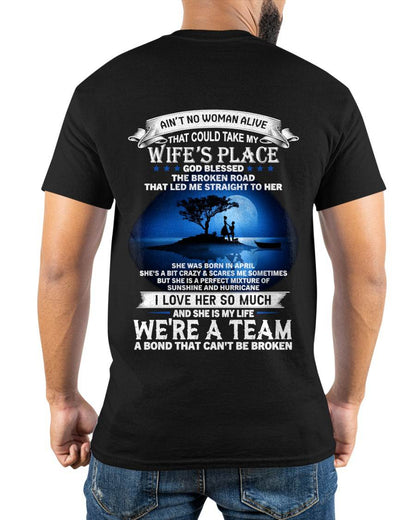 APRIL, WE’RE A BOND THAT CAN’T BE BROKEN – GIFT T SHIRT FROM WIFE – SNOW04 (SKU2602-169-04)