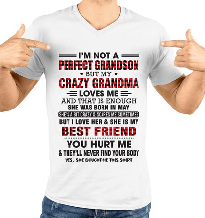 MAY - I’M NOT A PERFECT GRANDSON BUT MY CRAZY GRANDMA LOVES ME AND THAT IS ENOUGH - FROM GRANDMA - SNOW05 (SKU10-167-05)