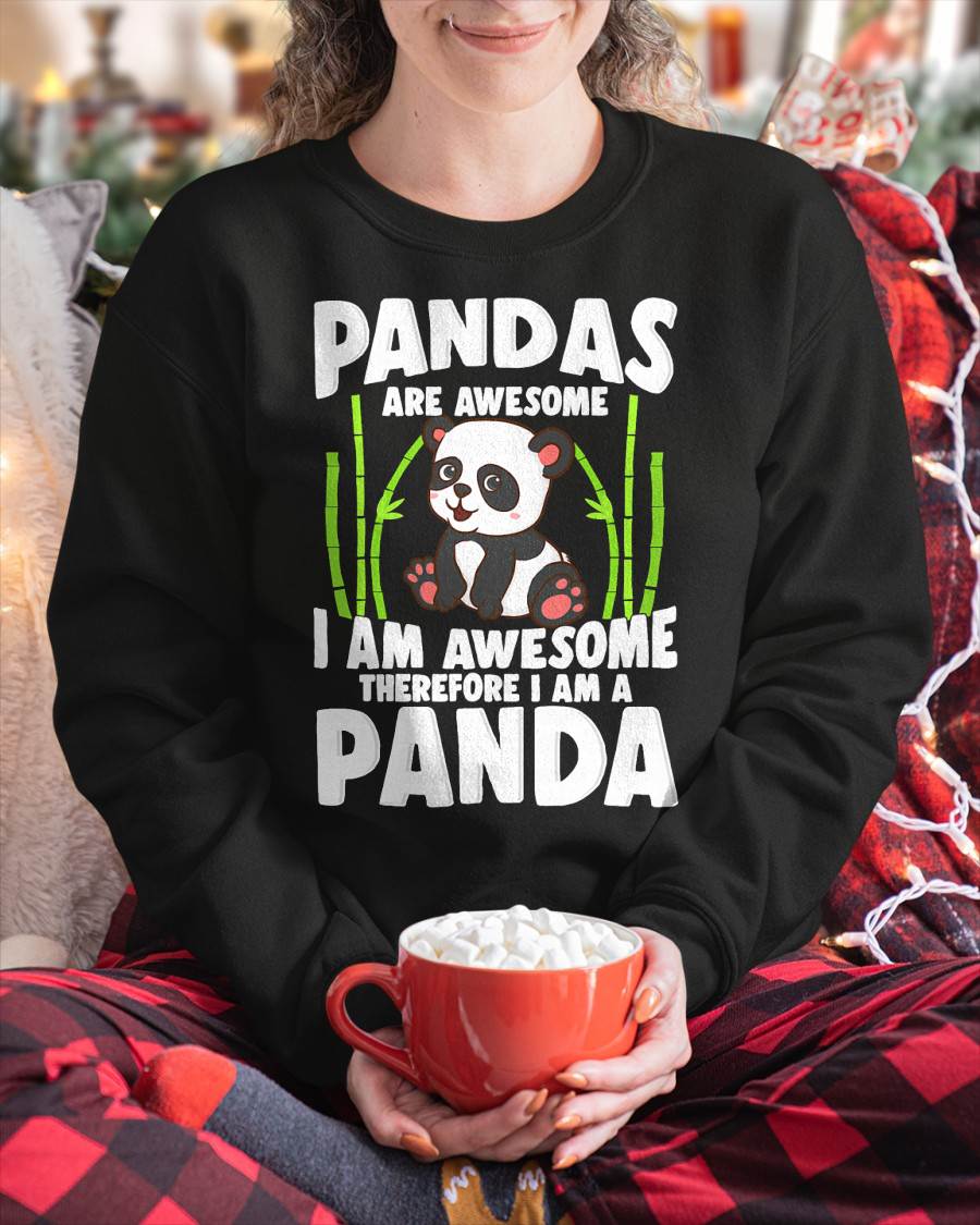 Panda Shirt Cute Panda Tshirt Pandas are Awesome Panda Bear T-Shirt