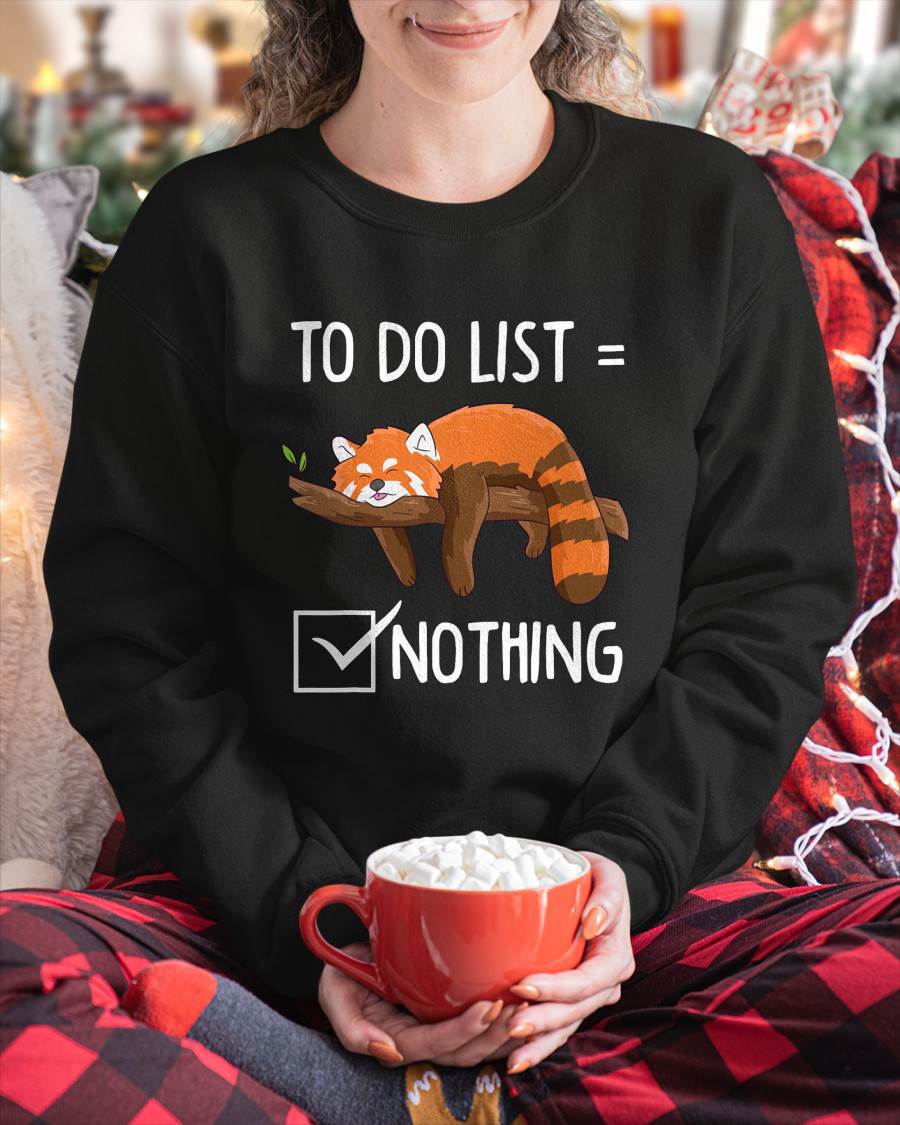 Red Panda Lazy Tired Chilling to Do List Nothing Pandas T-Shirt