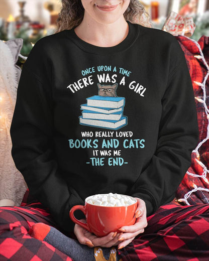 Once Upon a time There was a Girl who Loved Cats and Books T-Shirt