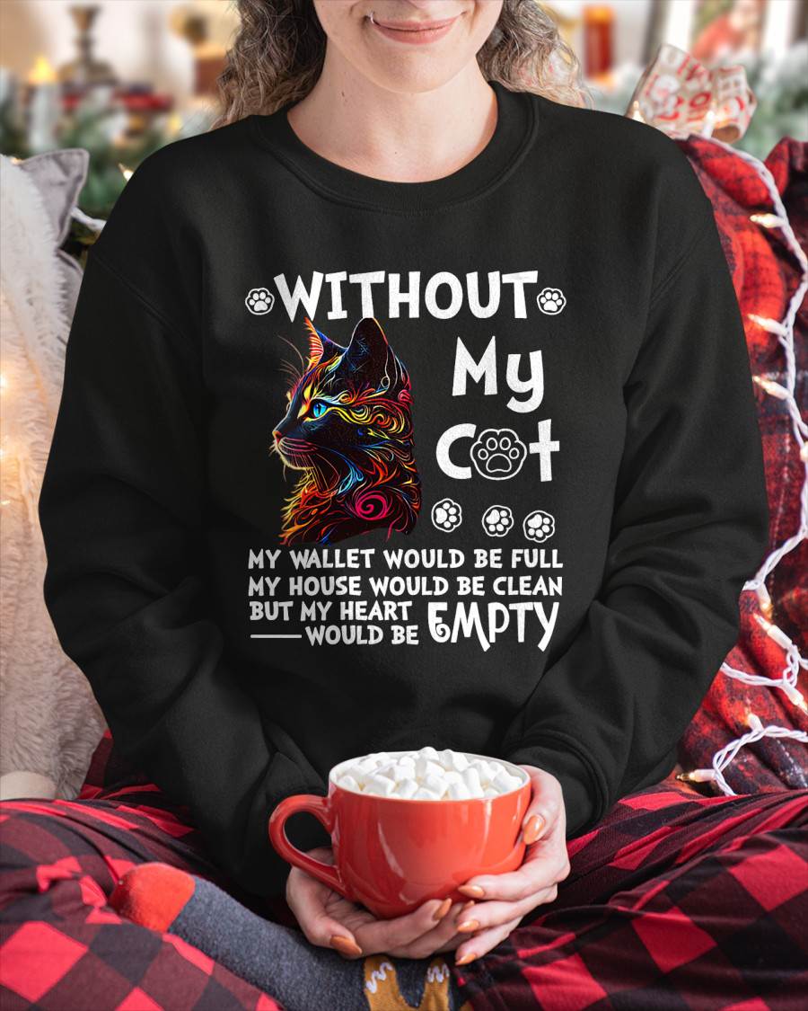 Womens Without My Cat My Wallet Would Be Full My House T-Shirt