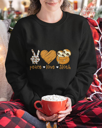 Peace Love Sloth Hand Sign Heart Sloth Lovers T-Shirt