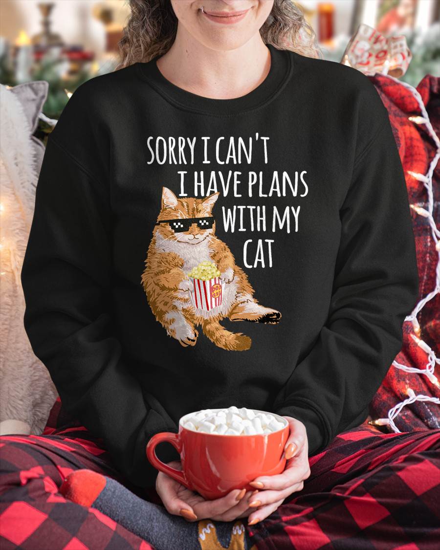 Sorry I Can't I Have Plans With My Cat Funny Cat Lover Gift T-Shirt