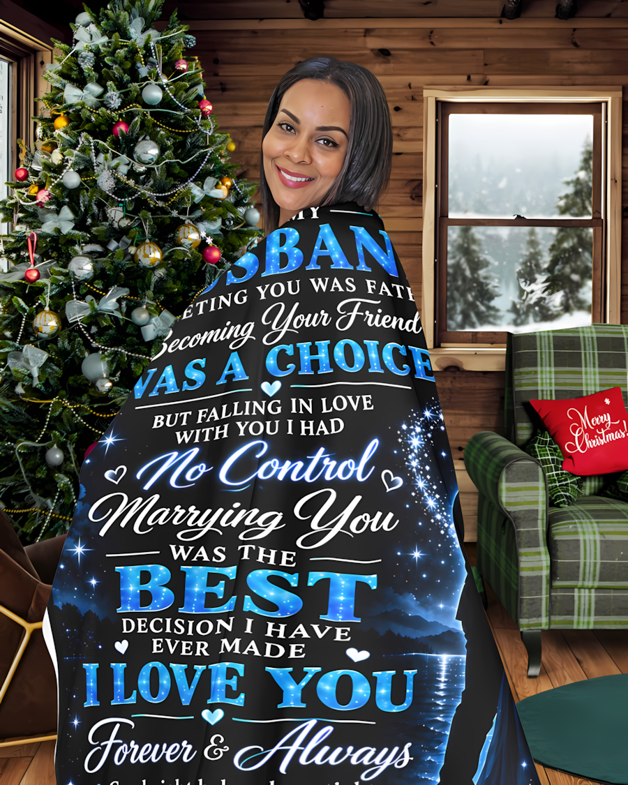 BLANKET FOR HUSBAND – COMFORT & WARMTH GIFT FROM WIFE- SNOW00 (SKU2609-190)