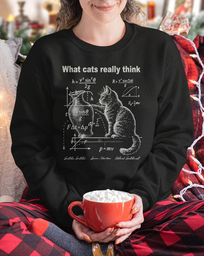 Funny Cat Physics Humor Design What Cats Really Think T-Shirt
