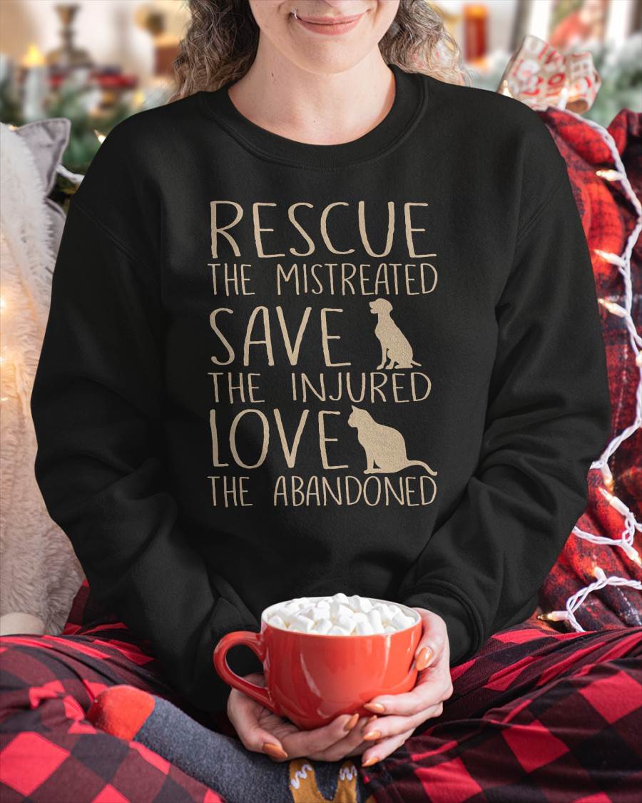 Rescue Save Love - Cute Animal Rescue Dog Cat Lovers T-Shirt