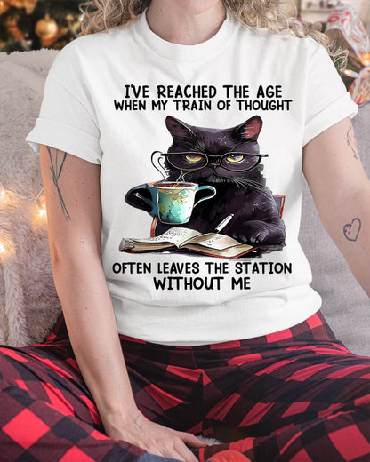 Cat I've Reached The Age When My Train of Thought T-Shirt (SKU-SNOW-07)