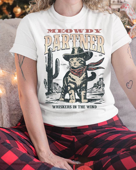 Meowdy Partner Cowboy Cat Vintage T-Shirt