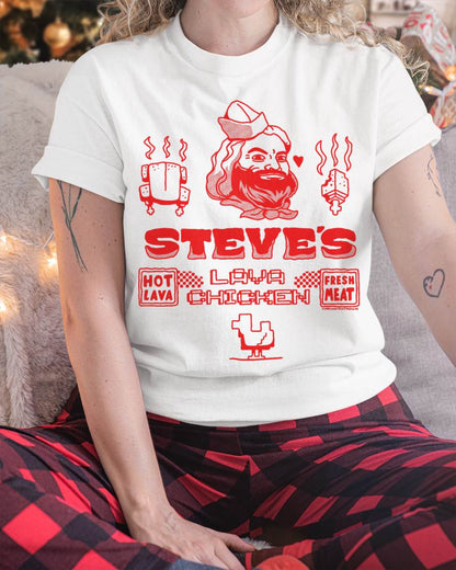 A Minecraft Movie Steve's Lava Chicken Restaurant Logo T-Shirt