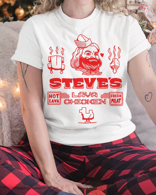 A Minecraft Movie Steve's Lava Chicken Restaurant Logo T-Shirt