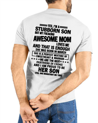 MARCH, WE ARE THE BEST PARTNERS IN CRIME - GIFT SHIRT FROM MOM TO SON - SNOW03 (SKU2603-189-03)