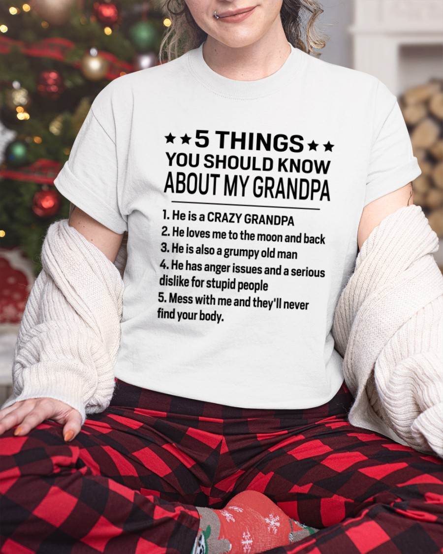 FIVE THINGS YOU SHOULD KNOW ABOUT MY GRANDPA - GIFT FROM GRANDPA - snow00 (SKU2603-134-00)