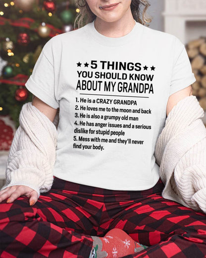 FIVE THINGS YOU SHOULD KNOW ABOUT MY GRANDPA - GIFT FROM GRANDPA - snow00 (SKU2603-134-00)