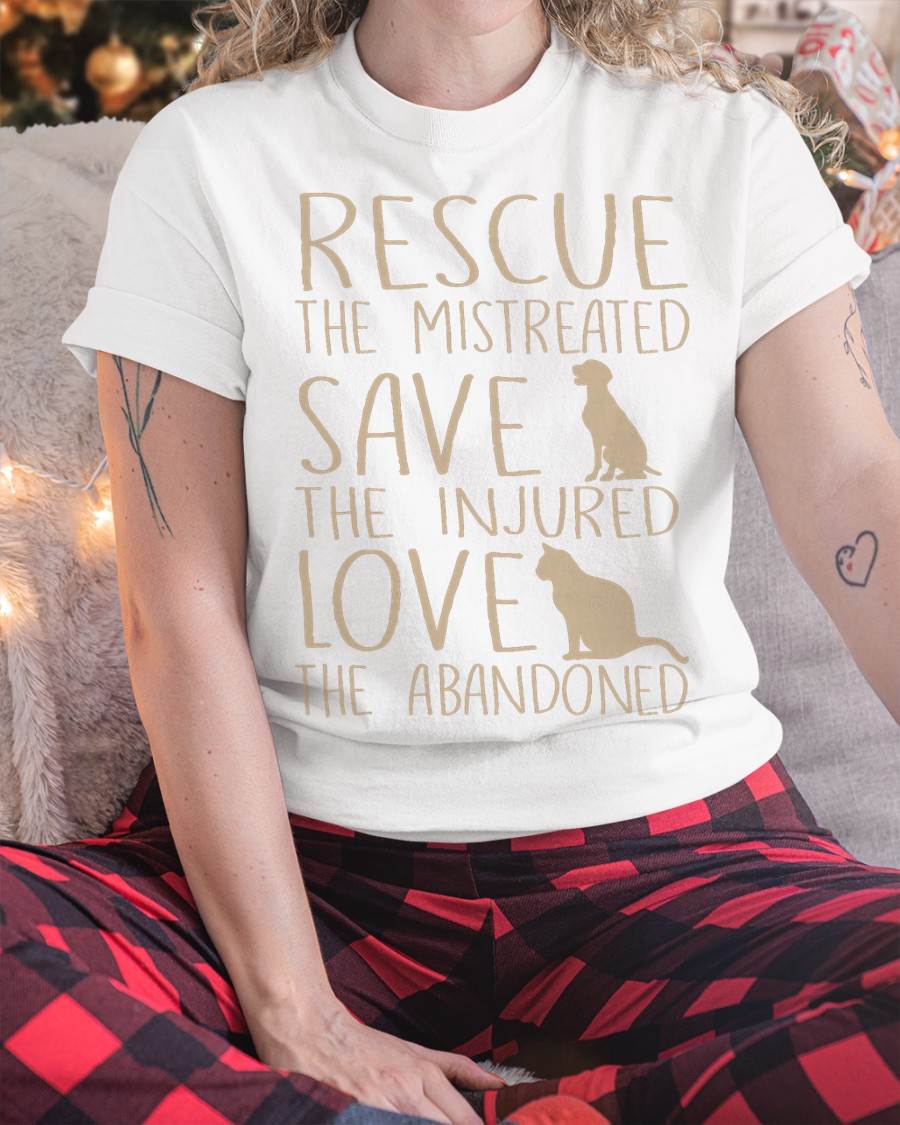 Rescue Save Love - Cute Animal Rescue Dog Cat Lovers T-Shirt