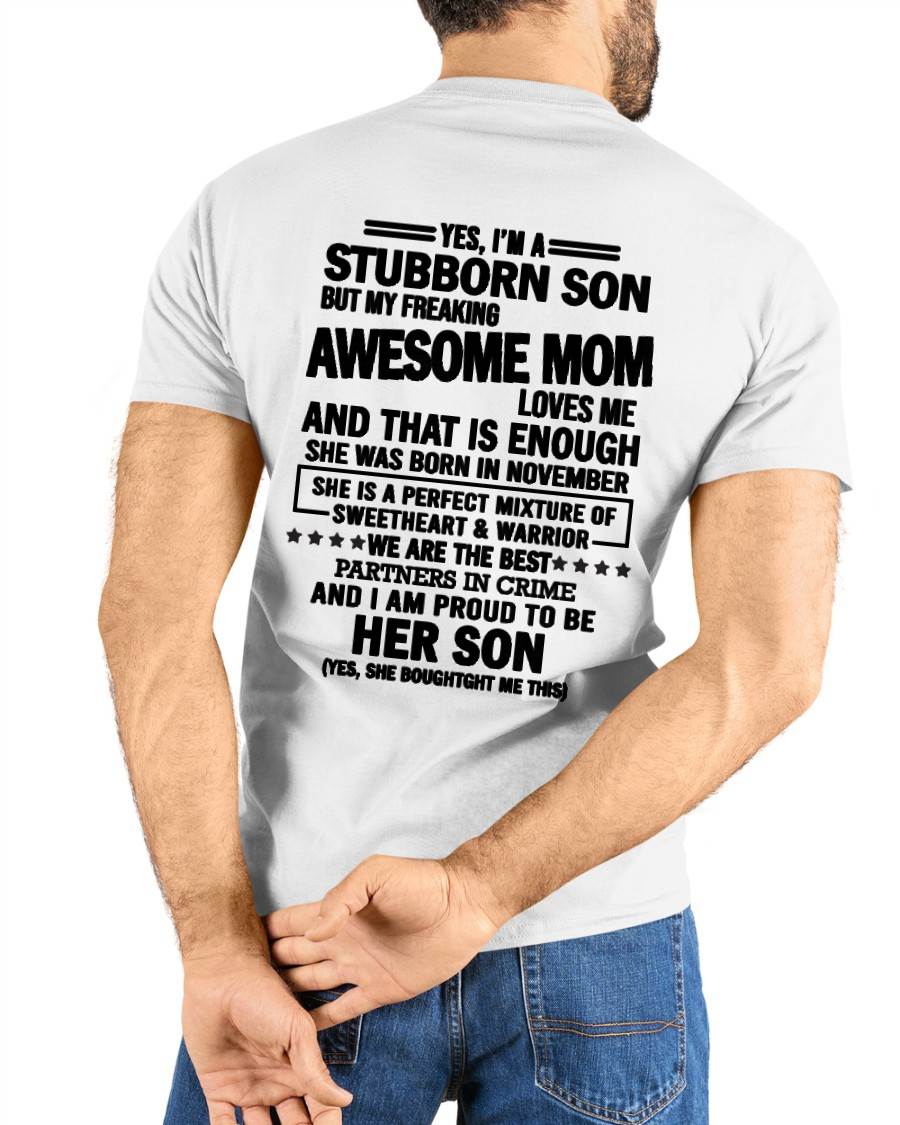 NOVEMBER, WE ARE THE BEST PARTNERS IN CRIME - GIFT SHIRT FROM MOM TO SON - SNOW11 (SKU2603-189-11)
