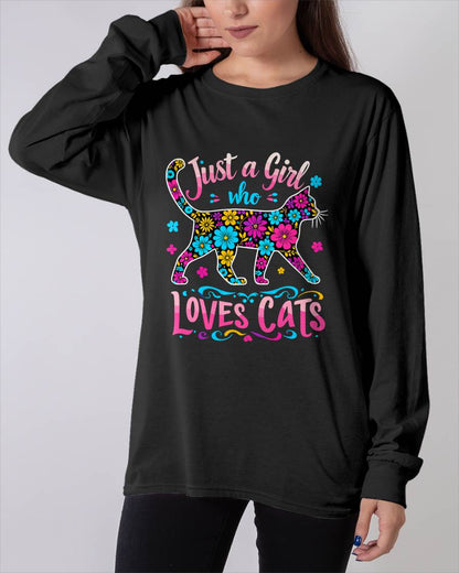 Cat Cute Just A Girl Who Loves Cats T-Shirt (SKU-SNOW-01)