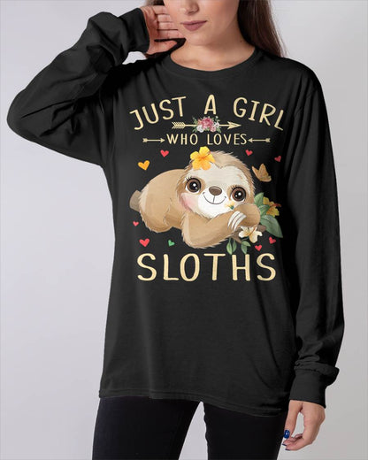 Just A Girl Who Loves Sloths Cute Sloth Lover Girls T-Shirt
